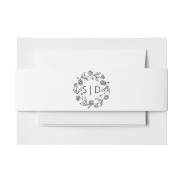 Cintas Para Invitaciones Boda botánica negro blanco