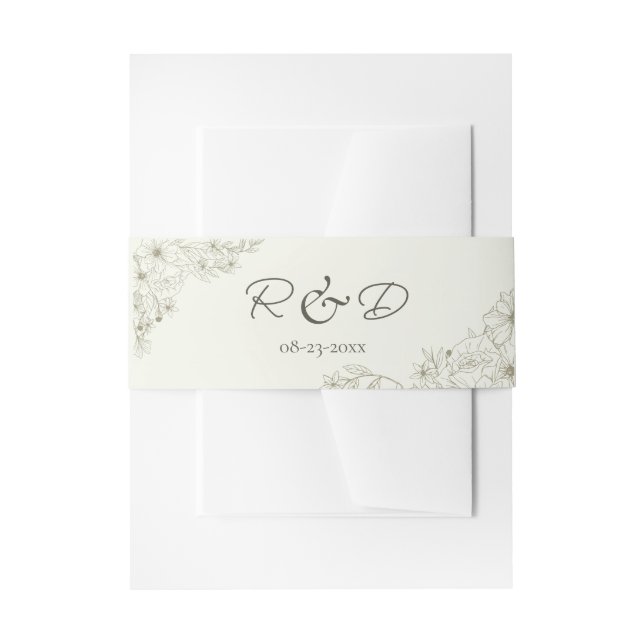 Cintas Para Invitaciones Boda Botánica Romántica (Anverso Ejemplo)