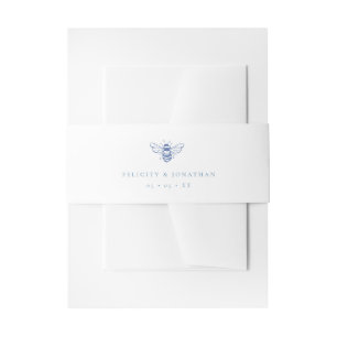 Cintas Para Invitaciones Boda Botánico Azul de Bee Vintage