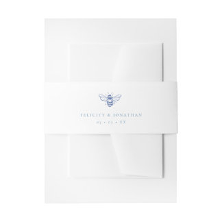 Cintas Para Invitaciones Boda Botánico Azul de Bee Vintage