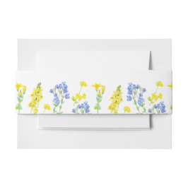 Cintas Para Invitaciones Boda botánico de acuarela azul de flores silvestre