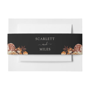 Cintas Para Invitaciones Boda Botánico de acuarela de caída negra