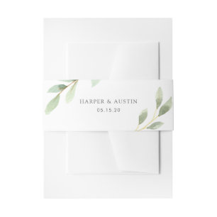 Cintas Para Invitaciones Boda botánico de follaje verde