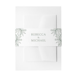 Cintas Para Invitaciones Boda Botánico Elegante de Forest Green