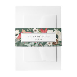 Cintas Para Invitaciones Boda Botánico Floral de Invierno
