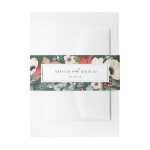Cintas Para Invitaciones Boda Botánico Floral de Invierno