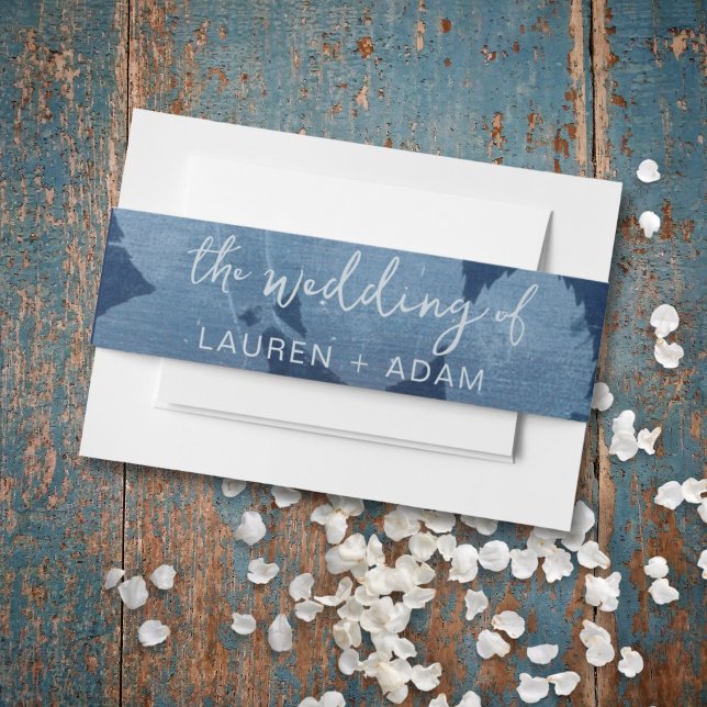 Cintas Para Invitaciones Boda botánico moderno azul cian (Subido por el creador)