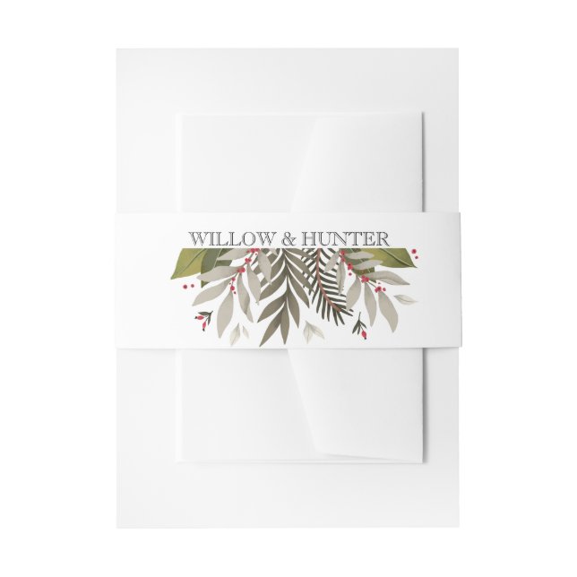 Cintas Para Invitaciones Boda Botánico Silenciado (Anverso Ejemplo)