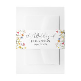 Cintas Para Invitaciones Boda Botánico Watercolor Wildflower Meadow