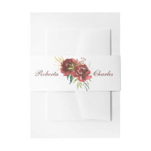 Cintas Para Invitaciones Boda Burgundy Rose Bouquet