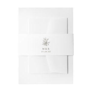 Cintas Para Invitaciones Boda Caída Monograma Simple con Acorns y Pinecone
