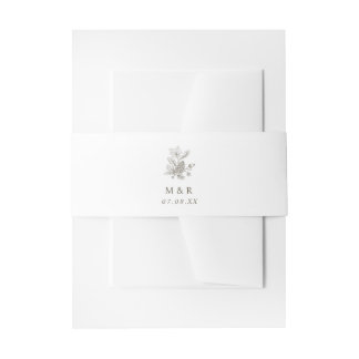 Cintas Para Invitaciones Boda Caída Monograma Simple con Acorns y Pinecone