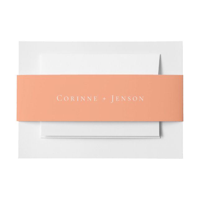 Cintas Para Invitaciones Boda Cantaloupe de Peach sólido (Anverso Ejemplo)