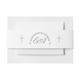 Cintas Para Invitaciones Boda católica con monograma