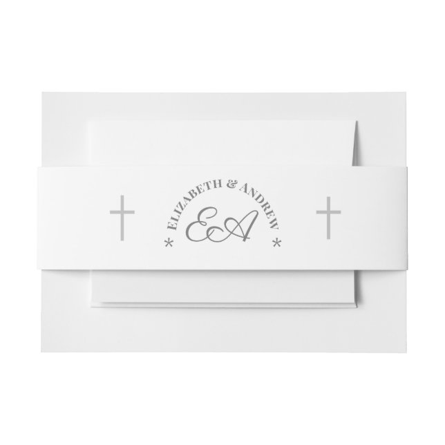 Cintas Para Invitaciones Boda católica con monograma (Anverso Ejemplo)