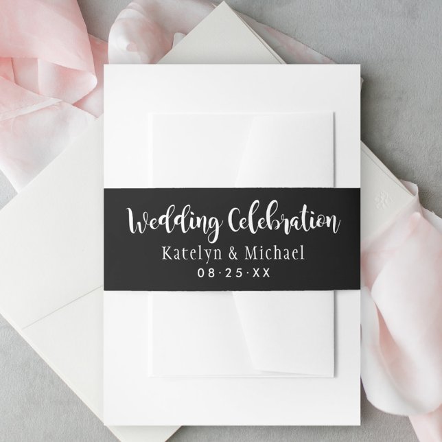 Cintas Para Invitaciones Boda Celebración Guión manuscrito negro (Subido por el creador)