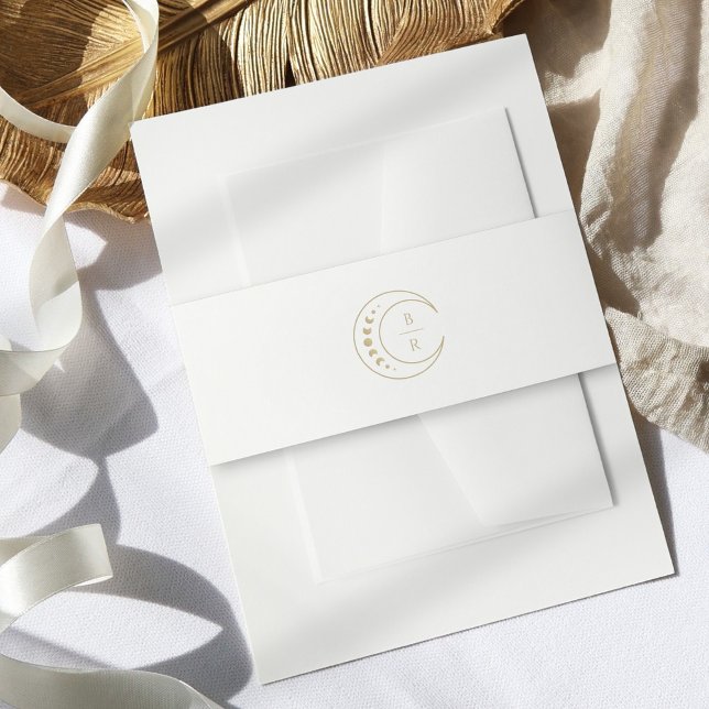 Cintas Para Invitaciones Boda celeste monograma dorado (Subido por el creador)