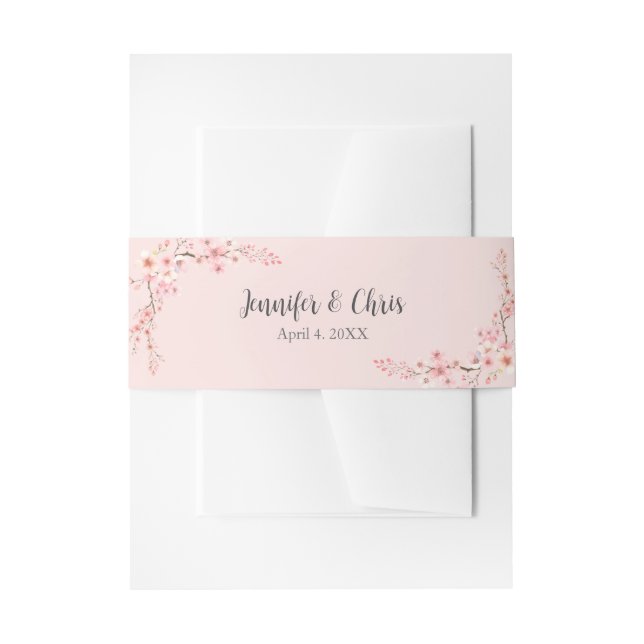 Cintas Para Invitaciones Boda Cherry Blossom (Anverso Ejemplo)