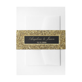 Cintas Para Invitaciones Boda Chic Negra y Dorada