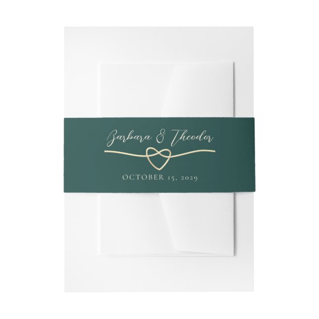 Cintas Para Invitaciones Boda Chic Verde Esmeralda (Anverso Ejemplo)