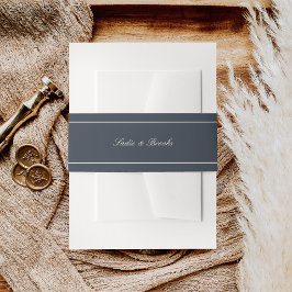 Cintas Para Invitaciones Boda Clásica con Guion Navy Blue & Cream