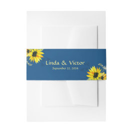 Cintas Para Invitaciones Boda Clásica de Girasoles Azules