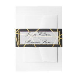 Cintas Para Invitaciones Boda Clásica de Oro y Negro