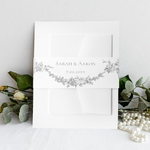 Cintas Para Invitaciones Boda Clásica Francesa con Guirnalda de Rosas Ornam