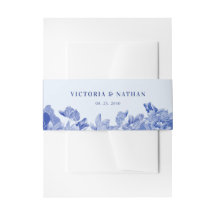 Boda clásico de floral azul romántico