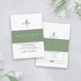 Cintas Para Invitaciones Boda clásico de nombres Minimalistas de sabios sim