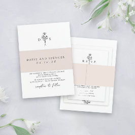 Cintas Para Invitaciones Boda clásico de nombres Minimalistas Rubor simples