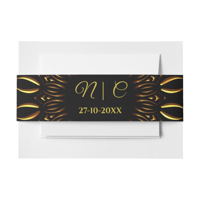 Cintas Para Invitaciones Boda clásico elegante de Mandala (Anverso Ejemplo)