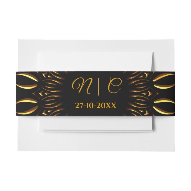 Cintas Para Invitaciones Boda clásico elegante de Mandala (Anverso Ejemplo)