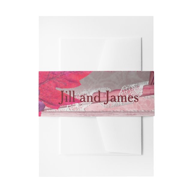 Cintas Para Invitaciones Boda con encanto púrpura (Anverso Ejemplo)