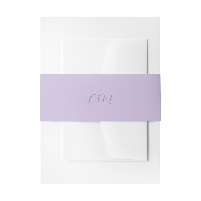 Cintas Para Invitaciones Boda con guion de lila y lavanda (Anverso Ejemplo)
