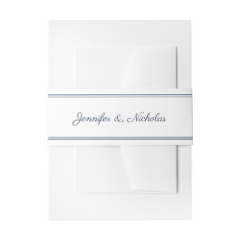 Cintas Para Invitaciones Boda con letra elegante azul marino