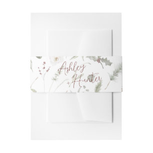 Cintas Para Invitaciones Boda con letras de patrón de pino de invierno ruso