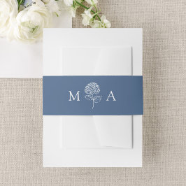Cintas Para Invitaciones Boda con Monograma de Hortensia Clásica de la Mari