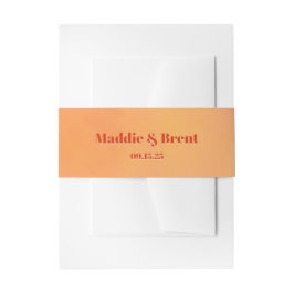 Cintas Para Invitaciones Boda con puesta de sol en acuarela naranja moderna