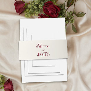 Cintas Para Invitaciones Boda Cream Burgundy Old Money