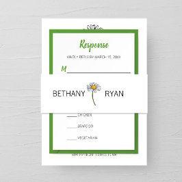 Cintas Para Invitaciones Boda Daisy minimalista