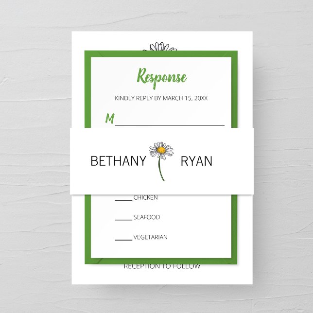 Cintas Para Invitaciones Boda Daisy minimalista (Subido por el creador)