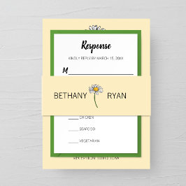 Cintas Para Invitaciones Boda Daisy minimalista