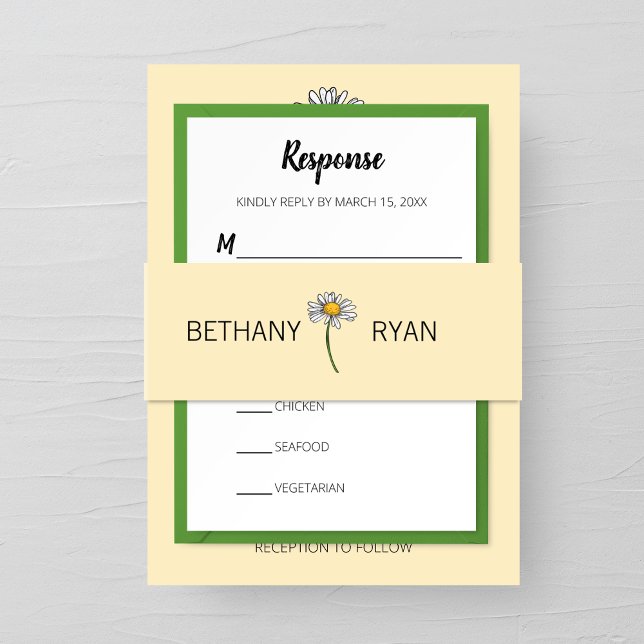 Cintas Para Invitaciones Boda Daisy minimalista (Subido por el creador)