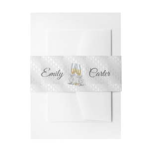 Cintas Para Invitaciones Boda Damask y la toalla de champán