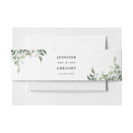 Cintas Para Invitaciones Boda de acuarela botánica de color blanco negro