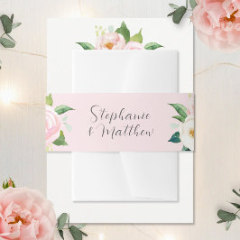 Cintas Para Invitaciones Boda de acuarela botánica de Rubor Roses rosados
