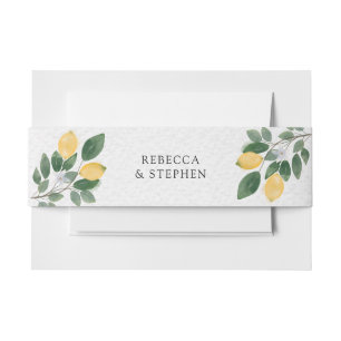Cintas Para Invitaciones Boda de Acuarela Botánica Limón y Verdor