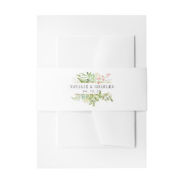Cintas Para Invitaciones Boda de acuarela de follaje verde de flores silves