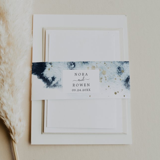 Cintas Para Invitaciones Boda de acuarela de la marina abstracta (Subido por el creador)